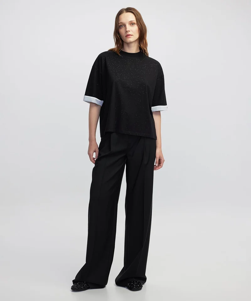 Ipekyol Relaxed Fit Embroidered Color-Block T-Shirt